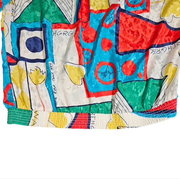 Vintage Ridge T Women's Blouse Long Sleeve Shirt Padded Shoulders Collared 90s - Picture 4 of 9